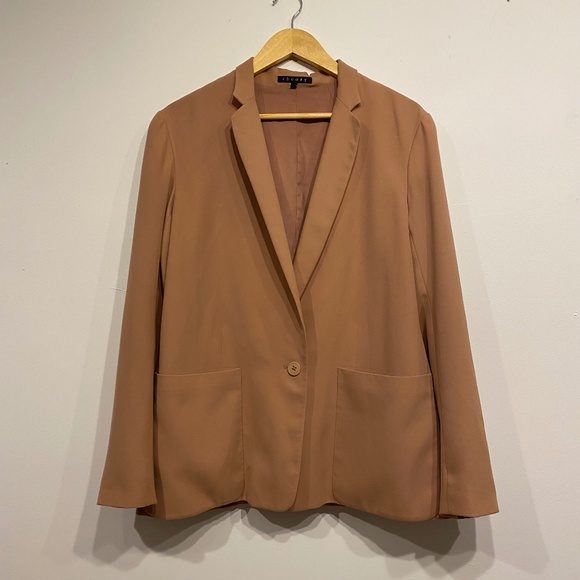 Theory Pink One Button Unstructured Blazer Size 12 - Picture 1 of 6